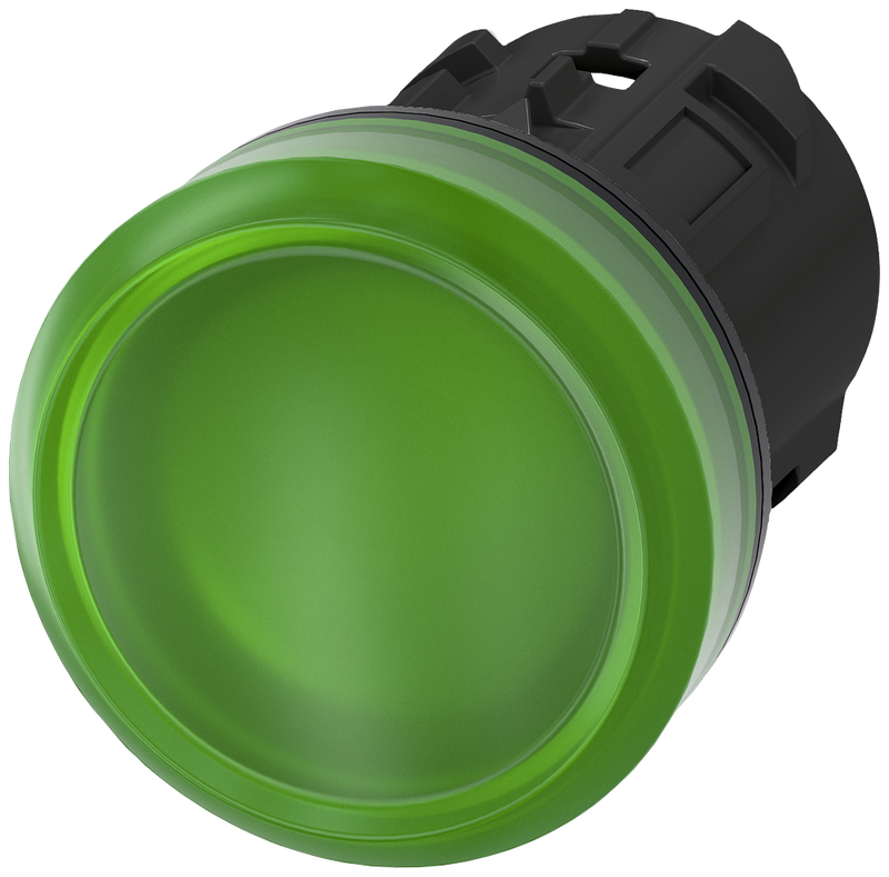 SIEMENS 3SU1001-6AA40-0AA0 Indicator light, 22 mm, round, plastic, green, lens, smooth