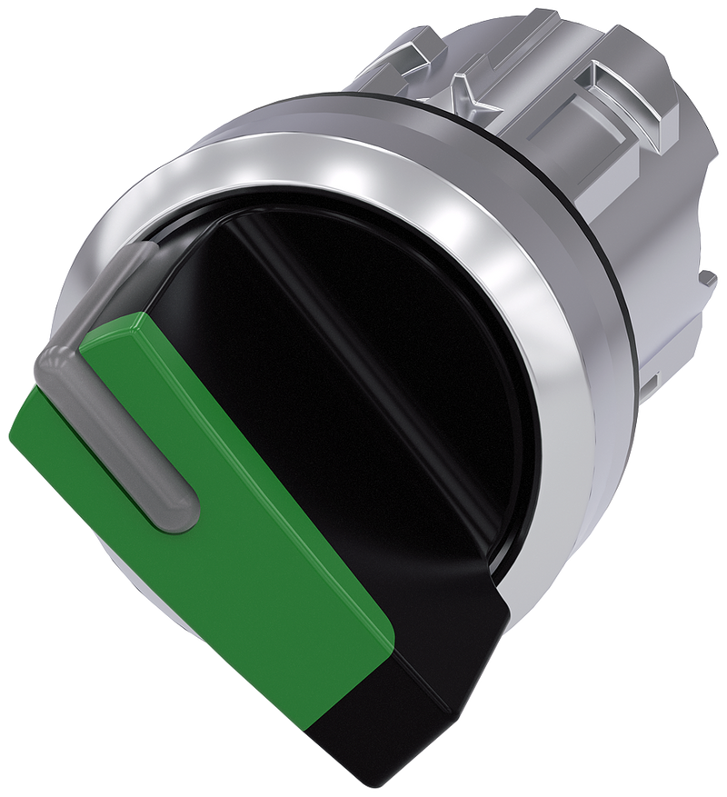 SIEMENS 3SU1052-2BF40-0AA0 Toggle switch, illuminable, 22 mm, round, metal, high gloss, green