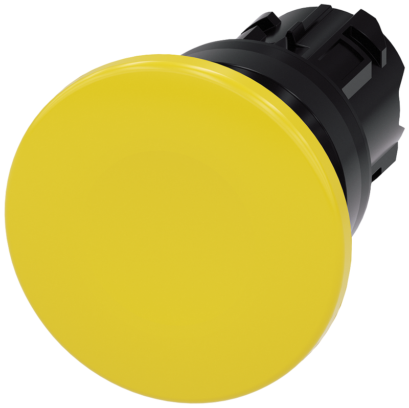 SIEMENS 3SU1000-1BD30-0AA0 Mushroom pushbutton, 22 mm, round, plastic, yellow, 40 mm