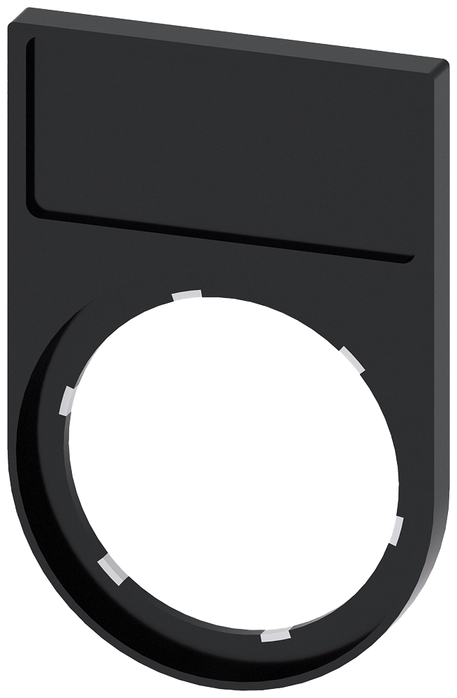 SIEMENS 3SU1900-0AG10-0AA0 Label holder, flat, rounded, black, for labeling plate 12.5x 27 mm