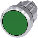 SIEMENS 3SU1050-0AA40-0AA0 Pushbutton, 22 mm, round, metal, high gloss, green, button
