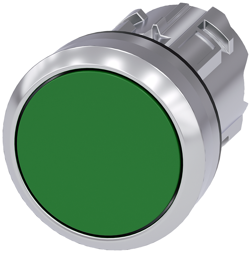 SIEMENS 3SU1050-0AA40-0AA0 Pushbutton, 22 mm, round, metal, high gloss, green, button