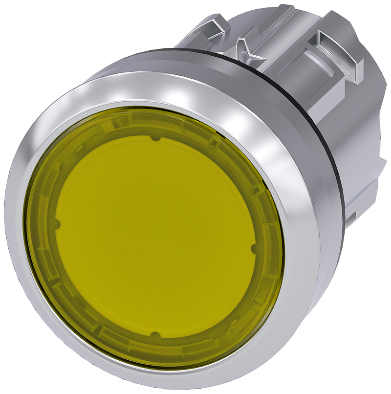 SIEMENS 3SU1051-0AA30-0AA0 Pushbutton, illuminated, 22 mm, round, metal, high gloss, yellow, button