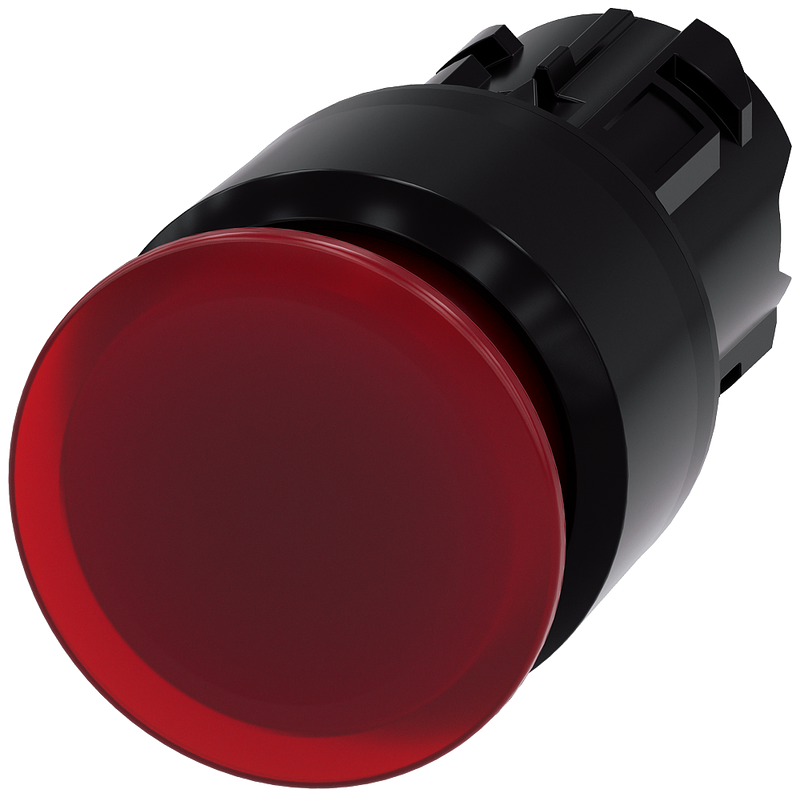 SIEMENS 3SU1001-1AA20-0AA0 Mushroom pushbutton, illuminated, 22 mm, round, plastic, red, 30 mm