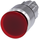 SIEMENS 3SU1051-1AA20-0AA0 Mushroom pushbutton, illuminated, 22 mm, round, metal, high gloss, red, 30 mm