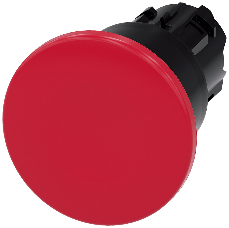 SIEMENS 3SU1000-1BA20-0AA0 Mushroom pushbutton, 22 mm, round, plastic, red