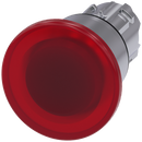SIEMENS 3SU1051-1BA20-0AA0 Mushroom pushbutton, illuminated, 22 mm, round, metal, high gloss, red, 40 mm