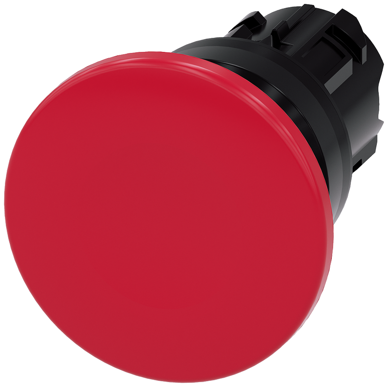 SIEMENS 3SU1000-1BD20-0AA0 Mushroom pushbutton, 22 mm, round, plastic, red, 40 mm
