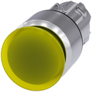 SIEMENS 3SU1051-1AA30-0AA0 Mushroom pushbutton, illuminated, 22 mm, round, metal, high gloss, yellow, 30 mm