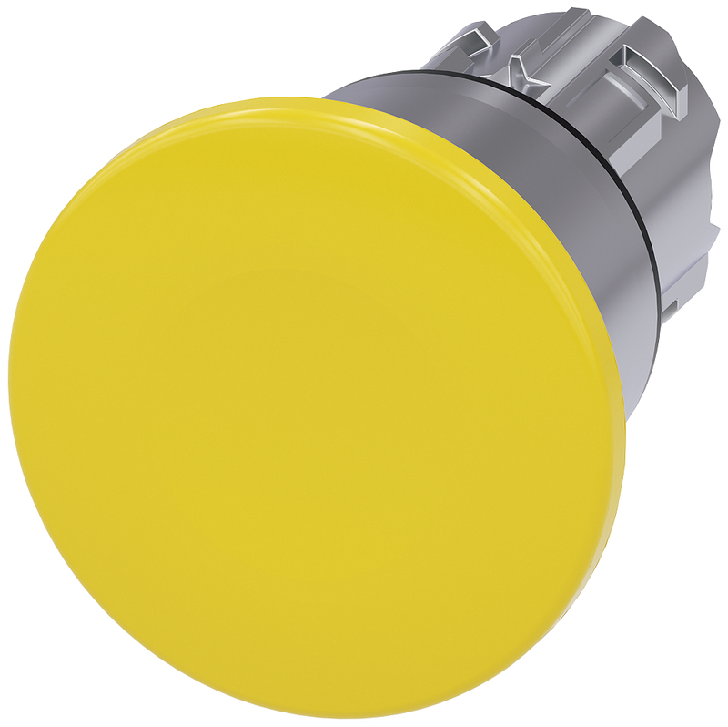 SIEMENS 3SU1050-1BA30-0AA0 Mushroom pushbutton, 22 mm, round, metal, high gloss, yellow