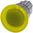 SIEMENS 3SU1051-1BA30-0AA0 Mushroom pushbutton, illuminated, 22 mm, round, metal, high gloss, yellow, 40 mm