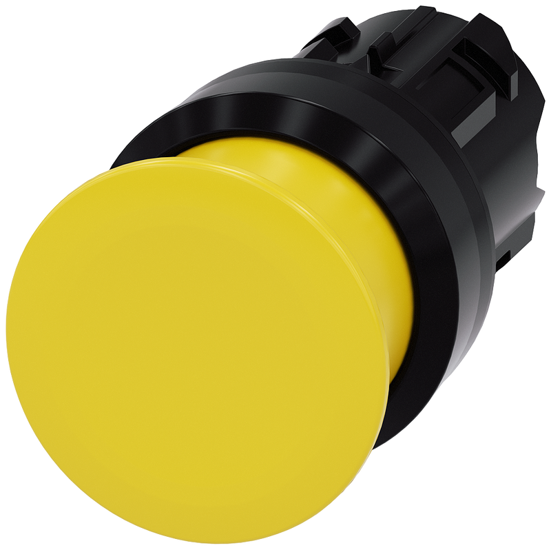 Siemens 3SU1000-1AD30-0AA0 Mushroom pushbutton, 22 mm, round, plastic, yellow, 30 mm, momentary contact type