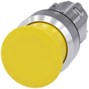 SIEMENS 3SU1050-1AD30-0AA0 Mushroom pushbutton, 22 mm, round, metal, high gloss, yellow, 30 mm