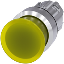 SIEMENS 3SU1051-1AD30-0AA0 Mushroom pushbutton, illuminated, 22 mm, round, metal, high gloss, yellow, 30 mm