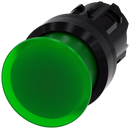 SIEMENS 3SU1001-1AD40-0AA0 Mushroom pushbutton, illuminated, 22 mm, round, plastic, green, 30 mm