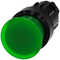 SIEMENS 3SU1001-1AD40-0AA0 Mushroom pushbutton, illuminated, 22 mm, round, plastic, green, 30 mm