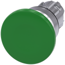 SIEMENS 3SU1050-1BD40-0AA0 Mushroom pushbutton, 22 mm, round, metal, high gloss, green, 40 mm
