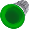 SIEMENS 3SU1051-1BD40-0AA0 Mushroom pushbutton, illuminated, 22 mm, round, metal, high gloss, green, 40 mm