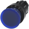 SIEMENS 3SU1001-1AD50-0AA0 Mushroom pushbutton, illuminated, 22 mm, round, plastic, blue, 30 mm
