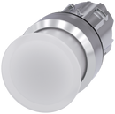 SIEMENS 3SU1051-1AD60-0AA0 Mushroom pushbutton, illuminated, 22 mm, round, metal, high gloss, white, 30 mm