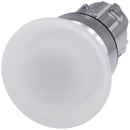 SIEMENS 3SU1051-1BD60-0AA0 Mushroom pushbutton, illuminated, 22 mm, round, metal, high gloss, white, 40 mm