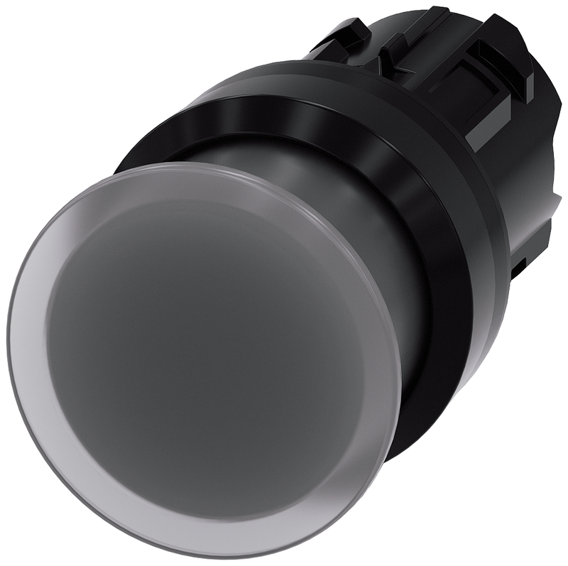 SIEMENS 3SU1001-1AD70-0AA0 Mushroom pushbutton, illuminated, 22 mm, round, plastic, clear, 30 mm