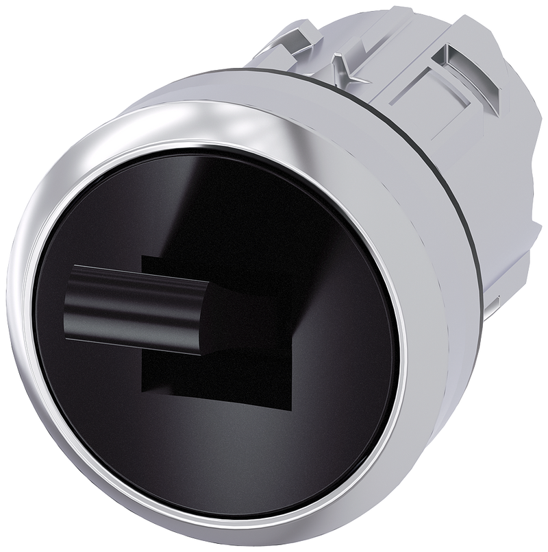 SIEMENS 3SU1050-3EC10-0AA0 Toggle switch, 22 mm, round, metal, high gloss, black, 2 switch positions O+I