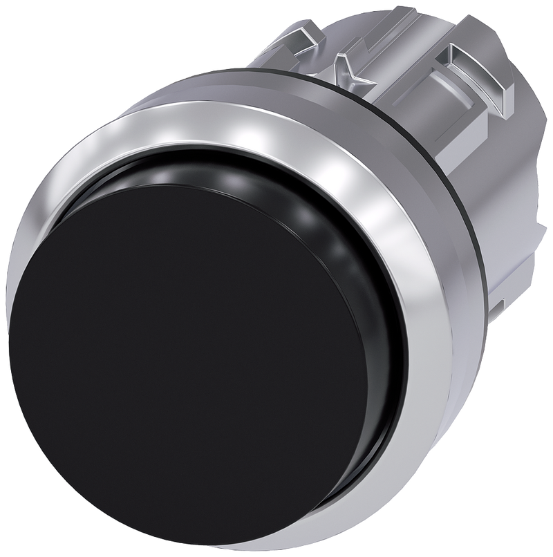 SIEMENS 3SU1050-0BB10-0AA0 Pushbutton, 22 mm, round, metal, high gloss, black, button