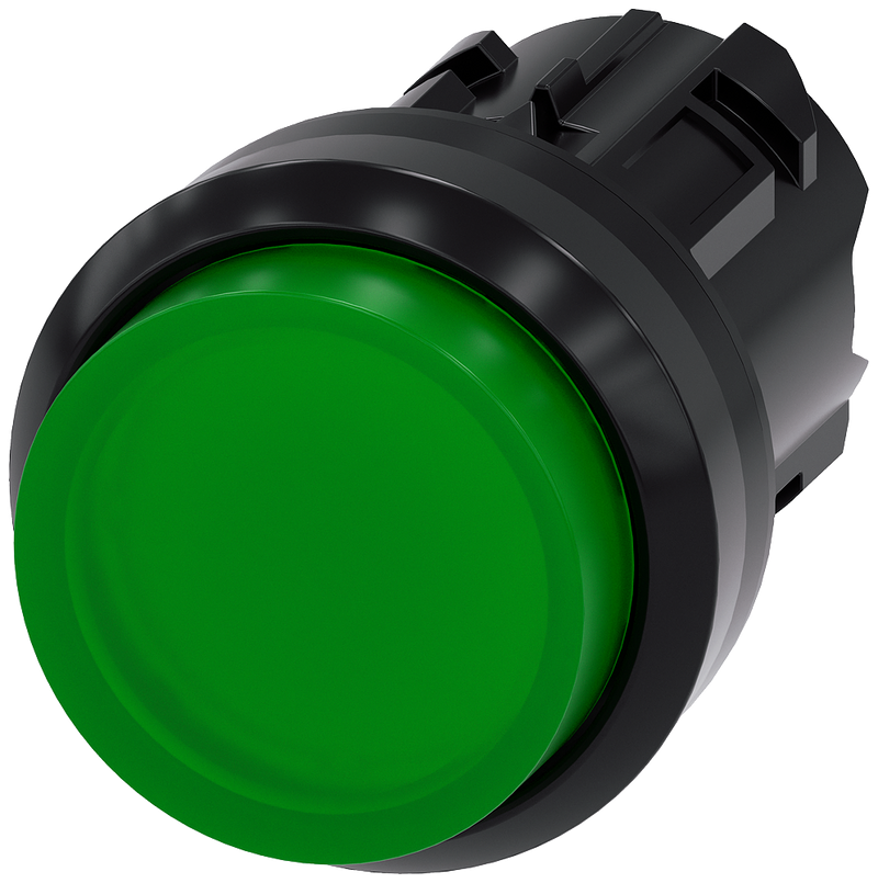 SIEMENS 3SU1001-0BB40-0AA0 Pushbutton, illuminated, 22 mm, round, plastic, green, button