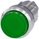 SIEMENS 3SU1051-0BB40-0AA0 Pushbutton, illuminated, 22 mm, round, metal, high gloss, green, button