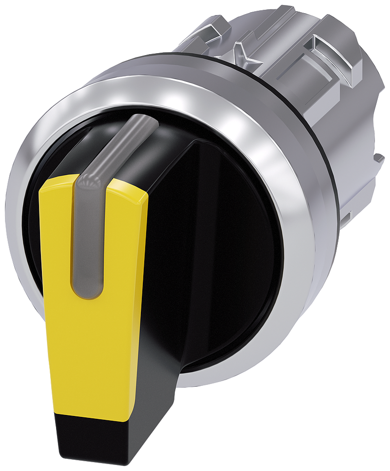 SIEMENS 3SU1052-2BM30-0AA0 Toggle switch, illuminable, 22 mm, round, metal, high gloss, yellow