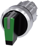 SIEMENS 3SU1052-2BM40-0AA0 Toggle switch, illuminable, 22 mm, round, metal, high gloss, green