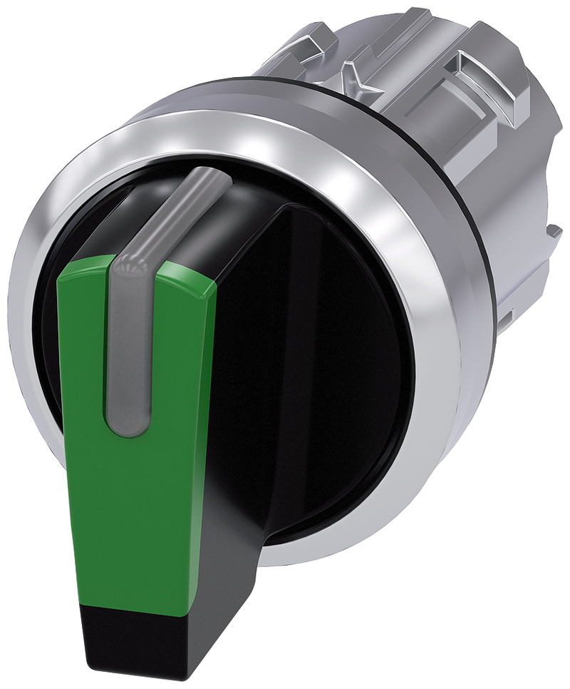 SIEMENS 3SU1052-2BM40-0AA0 Toggle switch, illuminable, 22 mm, round, metal, high gloss, green