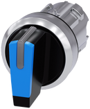 SIEMENS 3SU1052-2BM50-0AA0 Toggle switch, illuminable, 22 mm, round, metal, high gloss, blue
