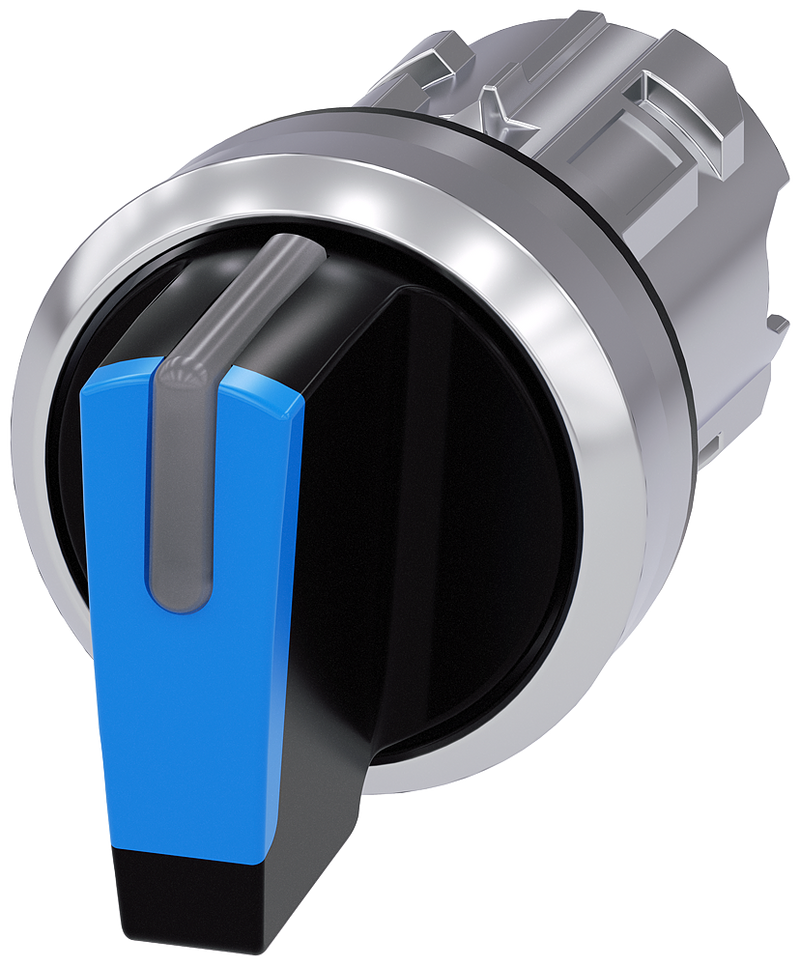 SIEMENS 3SU1052-2BM50-0AA0 Toggle switch, illuminable, 22 mm, round, metal, high gloss, blue