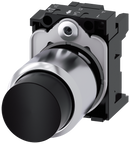 SIEMENS 3SU1250-0FB10-0AA0 Pushbutton, 22 mm, round, metal, high gloss, black, button