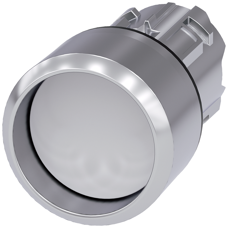 SIEMENS 3SU1050-0CB60-0AA0 Pushbutton, 22 mm, round, metal, high gloss, white, front ring