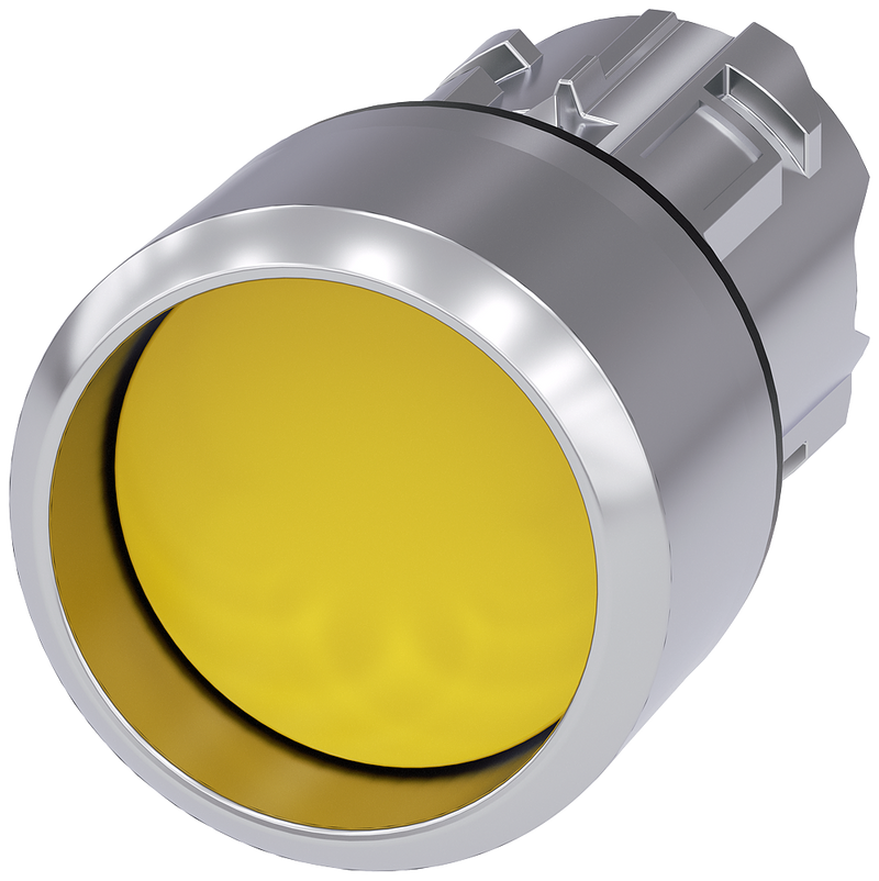 SIEMENS 3SU1050-0CB30-0AA0 Pushbutton, 22 mm, round, metal, high gloss, yellow, front ring