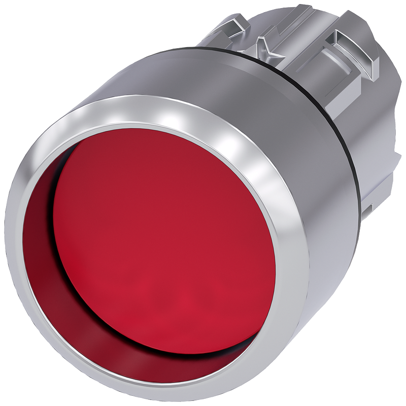 SIEMENS 3SU1050-0CB20-0AA0 Pushbutton, 22 mm, round, metal, high gloss, red, front ring