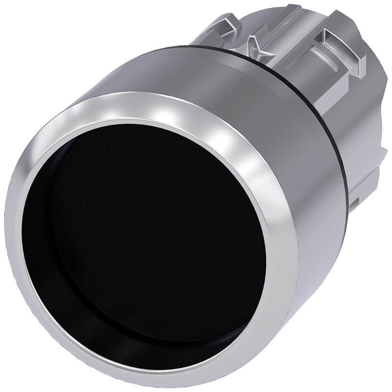 SIEMENS 3SU1050-0CB10-0AA0 Pushbutton, 22 mm, round, metal, high gloss, black, front ring