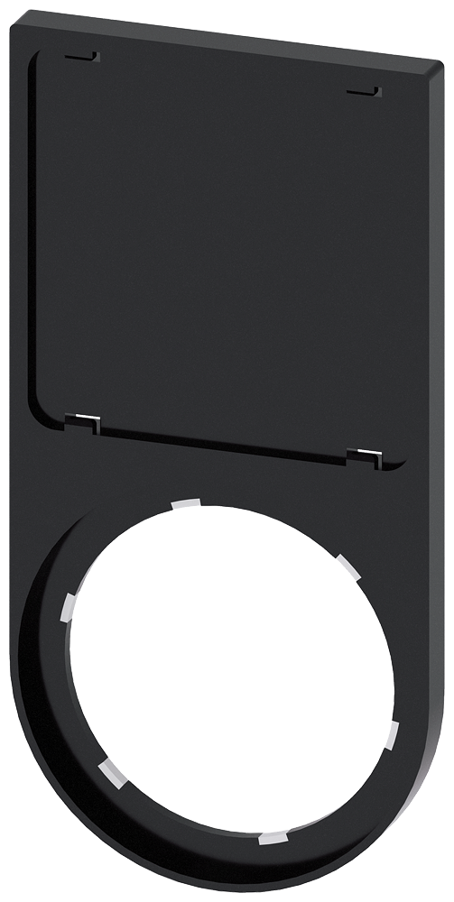 SIEMENS 3SU1900-0AT10-0AA0 Label holder, flat, rounded, black, for labeling plate 27x 27 mm