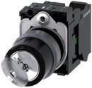 SIEMENS 3SU1130-4BF11-3BA0 Key-operated switch RONIS, 22 mm, round, metal front ring, key removal O+I