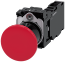 SIEMENS 3SU1100-1BA20-1FA0 Mushroom pushbutton, 22 mm, round, plastic, red, 1 NO + 1 NC