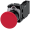 SIEMENS 3SU1100-1BA20-1FA0 Mushroom pushbutton, 22 mm, round, plastic, red, 1 NO + 1 NC