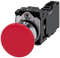 SIEMENS 3SU1150-1BA20-1FA0 Mushroom pushbutton, 22 mm, round, metal, high gloss, red, 1 NO + 1 NC