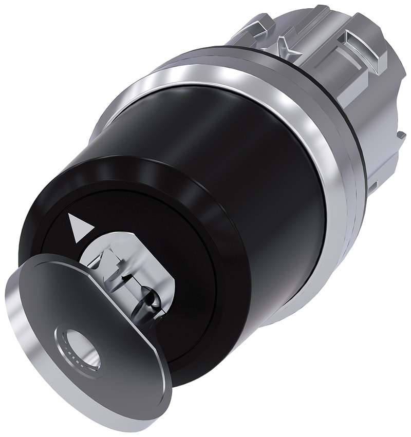 SIEMENS 3SU1050-5SF11-0AA0 Key-operated switch BKS, 22 mm, round, metal, high gloss, key removal O+I