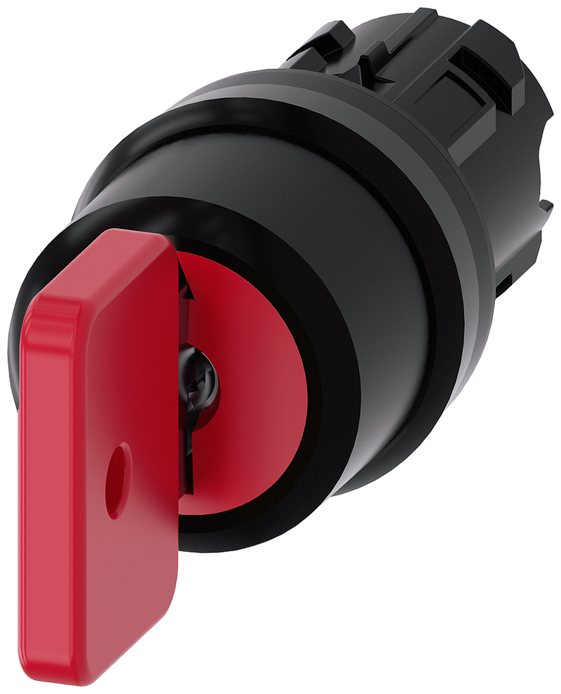 SIEMENS 3SU1000-4FL01-0AA0 Key-operated switch O.M.R, 22 mm, round, plastic, red, key removal O