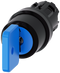 SIEMENS 3SU1000-4GL11-0AA0 Key-operated switch O.M.R, 22 mm, round, plastic, blue, key removal I+O+II