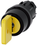 SIEMENS 3SU1000-4JL11-0AA0 Key-operated switch O.M.R, 22 mm, round, plastic, yellow, key removal I+O+II