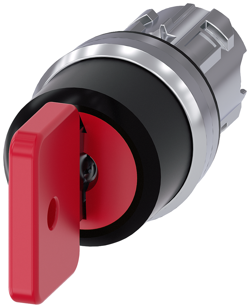 SIEMENS 3SU1050-4FL11-0AA0 Key-operated switch O.M.R, 22 mm, round, metal, high gloss, red, key removal I+O+II